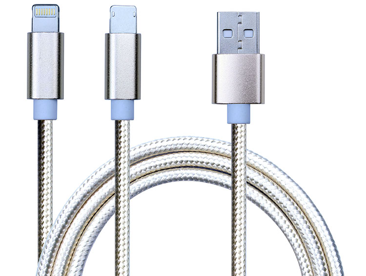 Zinc Alloy 2 sides in 1 cable for 5pin & 8pin
